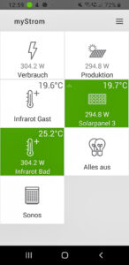 Steuerung des Balkonkraftwerk mit Infrarotheizung